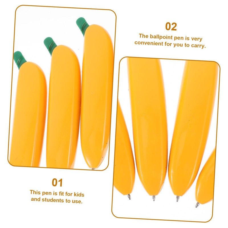 Operitacx 12pcs Banana Shape Ballpoint Pens Multi-function Writing Pens for