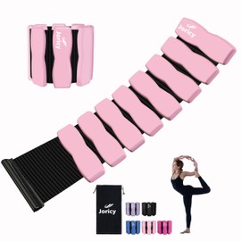Adjustable Ankle Weights for Women Men 2 LBS Set [1 lb Each Weight] Silicone Wrist Weights Pilates Arm Leg Weighted Bracelet for Yoga Dance Physical Therapy Running Walking Swimming Fitness Pink