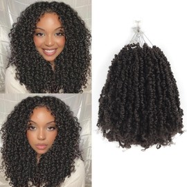 Shoobidoo 9 Packs Yanky Twist Crochet Hair 16 inch Pre-twisted Passion Twist Crochet Hair Micro Spring Twist Crochet Hair Extensions Suitable for black women.