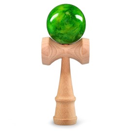 Ganzoo Kendama Beech Wood Original Japanese Traditional Wooden Toy Ball Game Skill Game Gift, green