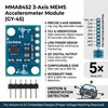 JESSINIE 5pcs MMA8452 3‑Axis MEMS Accelerometer Sensor Module, 1.95–3.6 V,