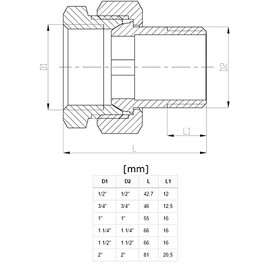 1/2" inch Threaded Pipe Joint Union Fittings Female x Male Brass