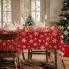 AIBIIN Christmas Tablecloth white Snowflake Rectangle Holiday Table Cloth Waterproof
