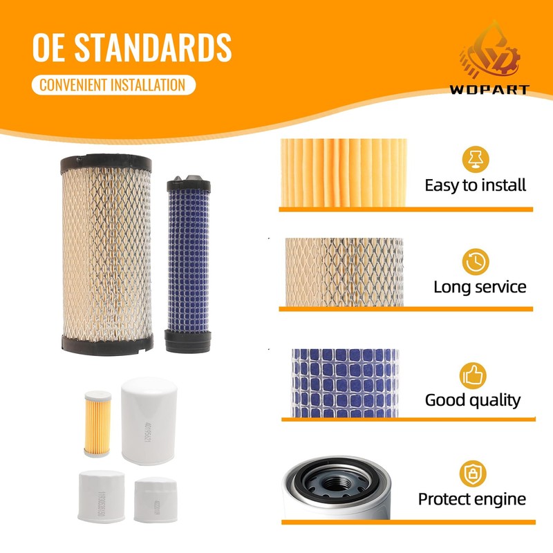 WDPART Filter Kit 6Pcs for LS Tractor MT125 Replace OE#11930535150