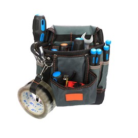 Gardening Tools Belt 7-Pocket Portable Tool Waist Bag Belt Tool Apron for Garden Shears, Wrench, Hammers, Screwdrivers, Fits Most Handle Instrument(Grey)