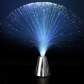OSALADI 2 Pcs Fiber Optic Light LED Color Changing Glacier Fibre Optic Fountain Night Light Calming Lamp Centerpiece with Base for Wedding Holiday Party