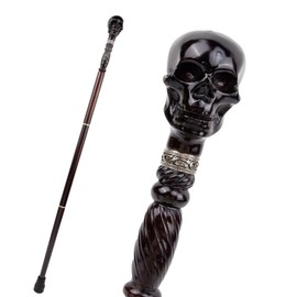AiO JAPAN Cane Black Skull Head Victorian Skull (Victorian Skull) Black Walking Stick Skull Stick Skull Head Skeleton