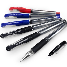 Uni-Ball UM-151S Signo Gel Grip Rollerball Pen – 0.7mm – 3 x Black, 2 x Blue, 1 x Red – Pack of 6