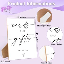 Cards and Gifts Sign, 8×11 Inches Wooden Sign With Stand, Minimalist Gender Neutral Tabletop Decor for Gender Reveal Party, Baby Shower, Wedding, Bridal Shower, Event Party Favor Supplies-5