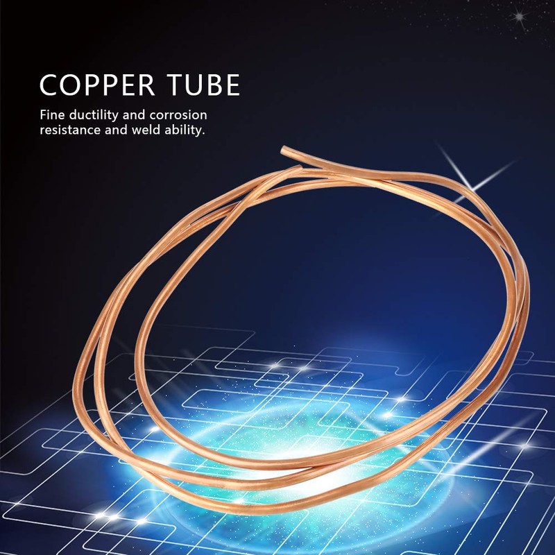 Copper Tube, 2m T2 Soft Copper Coil Tube Pipe, ID