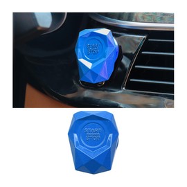 JNNJ Metal Car Ignition Button Cover, Ignition Pressure Switch Cover, Ignition Button Protection Cover, Decorative Sticker, Universal Decorative Ring for Car Start/Stop Ignition Button (Blue)