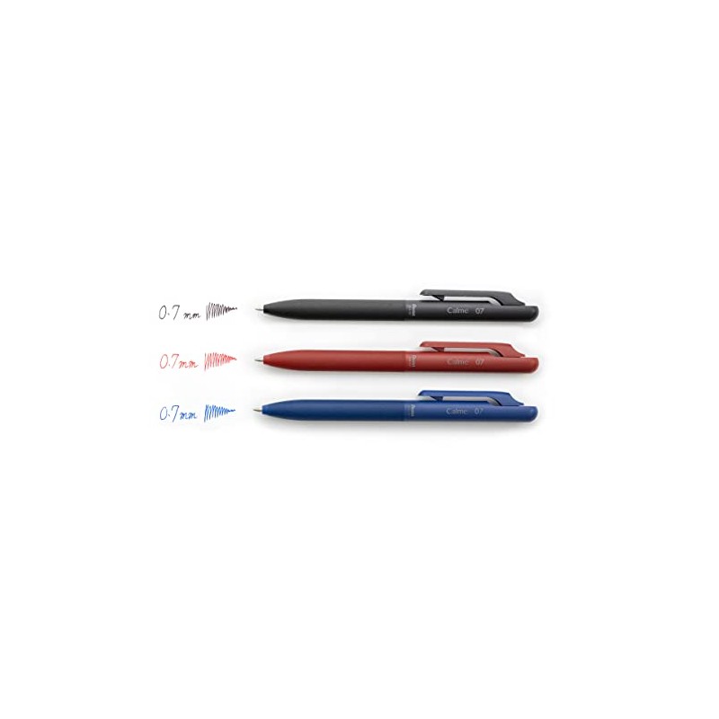 Pentel Permanent Ballpoint Pen, Calme Calm, Solid Ballpoint Pen, 0.7mm,