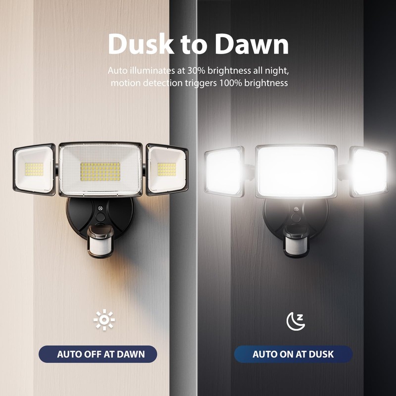 Onforu 2 Pack 100W 11000LM LED Motion Sensor Outdoor Lights,