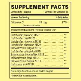 Spring Valley Extra Strength Probiotic Digsetive Capsules, 10 Billion CFU, 60 Ct