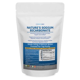 Nature’s Sodium Bicarbonate Organic Use Aluminum Free Baking Soda. No Chemical Pure Baking Soda Powder For Health & Wellness. Sodium Bicarbonate 2 lb