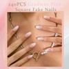 French False Nails Kit - 240Pcs Ombre Square Press on