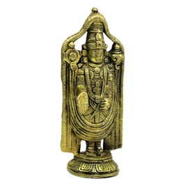 eSplanade - 6" Brass Balaji Venkatesh Tirupati Statue Murti Idol | Pooja Idols | Tirupathi Balaji | Home Decor | Brass Statue