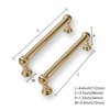 CABDM 2 Pack 3-3/4 Inch Solid Kitchen Cabinet Handles Champagne