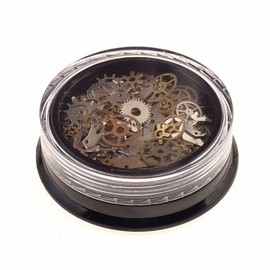 Snifu Gear Parts 200-300pcs Assorted Colors Nail Parts UV Resin Parts Accessories Time Gear Watch Parts Metal Parts Punk Craft Material 2 Case Set