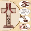PH PandaHall Wooden Baseball Cross Ornaments for Craft, Table Top