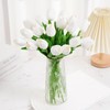 Beksodi 20Pcs Artificial Tulips Flowers, Real Touch Latex Fake Tulips