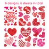 CUUSNNY Valentines Window Clings,Double-Sided Red Pink Hearts Happy Valentine's Day