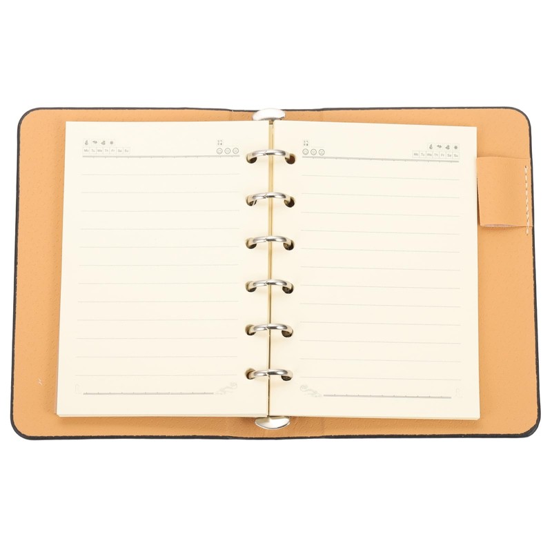 PATIKIL 6 Ring Binder Cover, 2 Pack A7 Leather Notebook