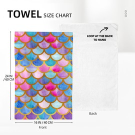 Wovoto Mermaid Kitchen Towels Decorative Set of 2, Absorbent Colorful Dish Towels for Kitchen Drying Cleaning, Cute Tea Towels Hand Towels for Kitchen Bar Bathroom Decor