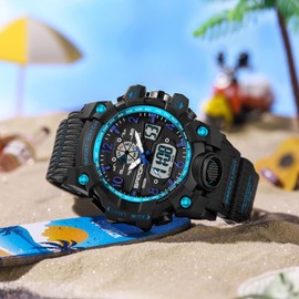 Women's Watch Digital Waterproof Watches Sport Military Tactical Analogue Watch Outdoor Electronic Ladies Wrist Watch LED Luminous Alarm Stopwatch Calendar Week Watch for Women Girls Teenager