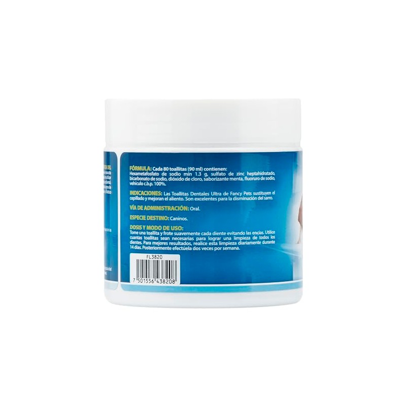Fancy Pets Toallitas Dentales Ultra para Perro con 80 Piezas