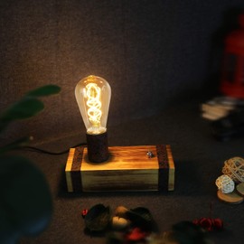 GBLY Vintage Hanging Light, Wooden Dining Table Lamp, Retro Hanging Lamp with 80 cm Wooden Beam, 3x E27 Fittings, Maximum 40 Watts, Height-Adjustable, Industrial Hanging Lamp for Dining Room, Kitchen, Living Room, Bar or Restaurant