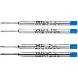Faber-Castell Ballpoint Pen Refill (Pack of 4, Extra Wide, Blue)