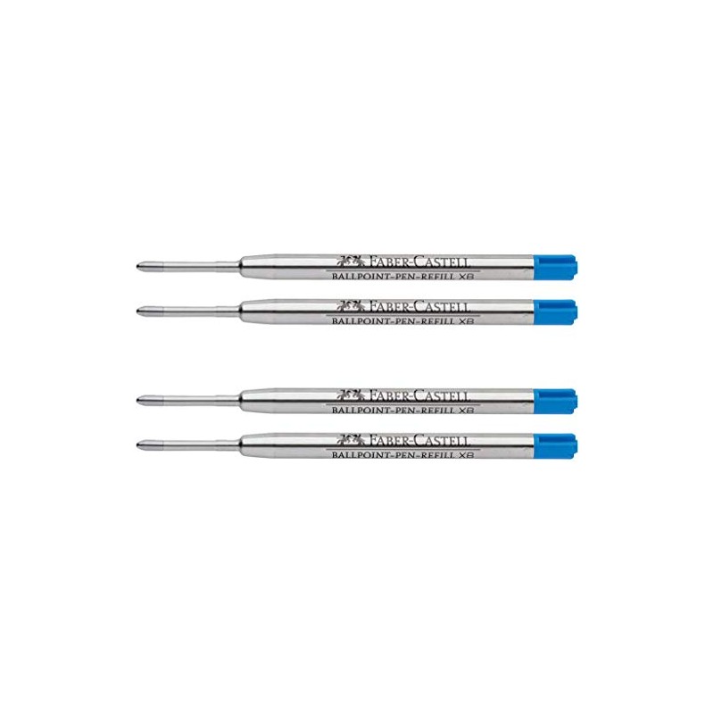 Faber-Castell Ballpoint Pen Refill (Pack of 4, Extra Wide, Blue)