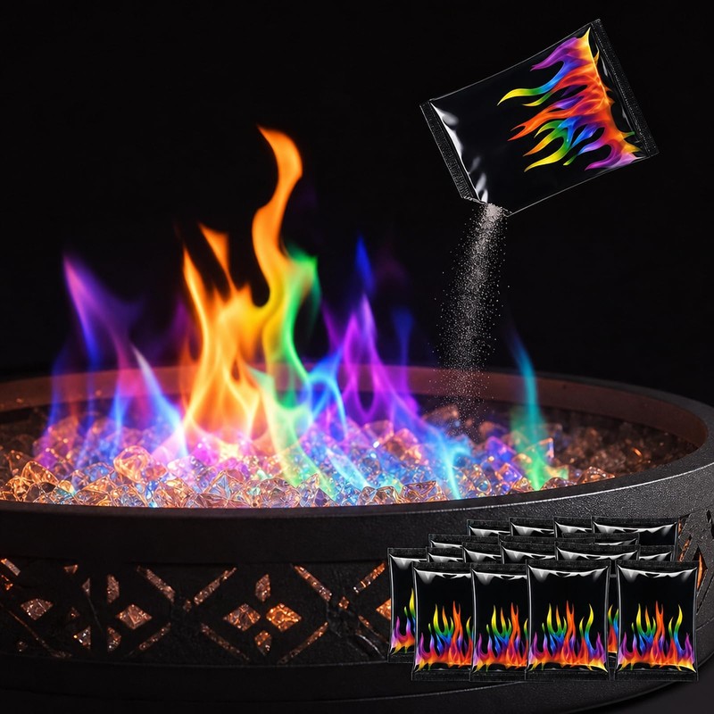 18PCS Magic Fire Sachets 10 G Packs, Fire Colour Changing