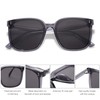 SOJOS SJ2157 Unisex Sunglasses Mirrored Retro Vintage Large Square Black
