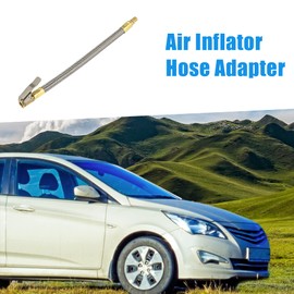 A ABSOPRO 21cm Car Air Inflator Hose Adapter Stainless Steel Silver Tone