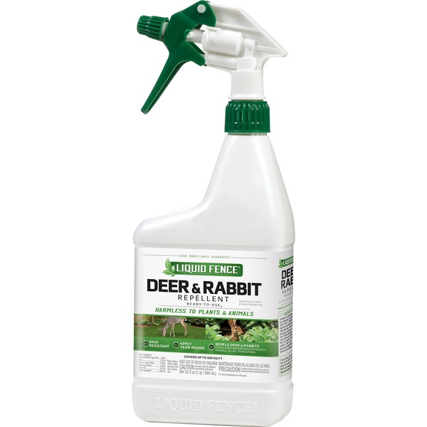 Liquid Fence Deer & Rabbit Repellent Ready-to-Use, 32-Ounce, 4-Pack (81126-1)