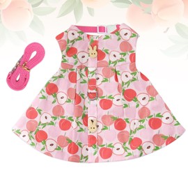 Habbiful Rabbit Harness and Leash Set for Outdoor Training Camping Walking Escape Proof Pink Peach Breathable Bunny Clothes Bunny Outfits for Rabbits Small Pet Supplies, M