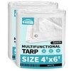 TARPAL 4x6 Feet White Tarp Waterproof(2 Pack) Small tarps Multipurpose