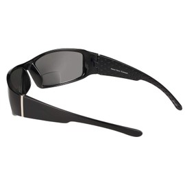 Mass Vision The Contender Polarized Full Frame Sport Wrap Bifocal Sunglasses (Smoke, 2.5)
