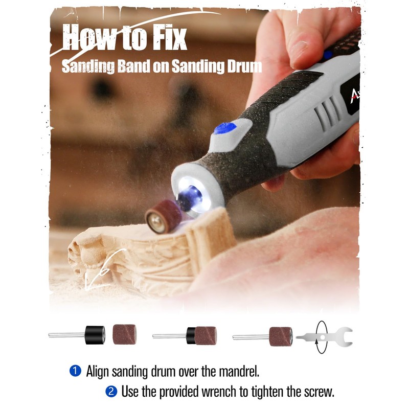 AVID POWER Cordless Rotary Tool 2.0 Ah 8V Rechargeable Rotary