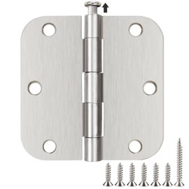 18 Pack Nickel Door Hinges Brushed Nickel 3 1/2 Interior Door Hinges Satin Nickel 3.5 Inch with 5/8” Radius Corners 3 ½"x 3 ½" Silver Hardware Controls