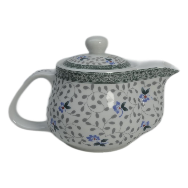 Porcelain Teapot 500ml Kettle with Removable Stainless Steel Infuser (Flower)