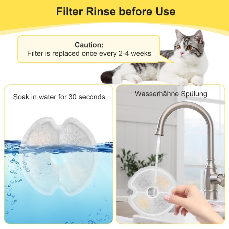 Cat Water Fountain Filters for 2L LED/2.5L Cat Water Dispenser