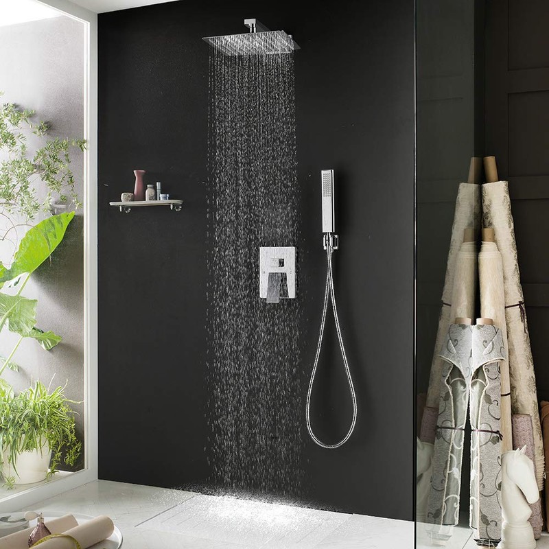 Iriber Chrome Shower System 10 Inch High Pressure Rainfall Shower