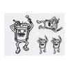 4 x 'Crazy Drum' Temporary Tattoos - Water Resistant, Skin-Safe,