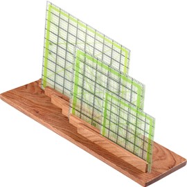 SAVINA Wooden Quilting Ruler Rack – Handcrafted Hard Wood Ruler Organizer with 5 Slots – Ruler Stand for Sewing and Quilting Templates – Aesthetic and Functional Sewing Room Accessory (1pcs)