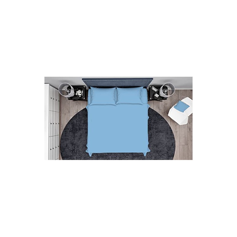 Hometex Microfibre Fitted Sheet - Single, Light Blue