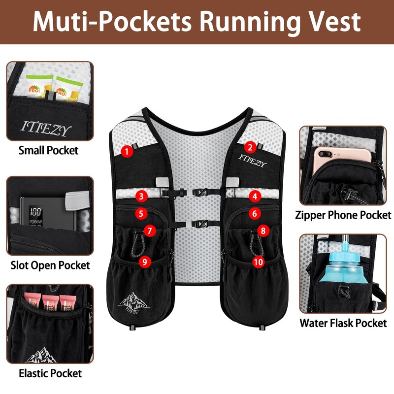 Running Hydration Vest for Women and Men - Lightweight Water