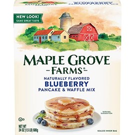 Maple Grove Farms Pancake & Waffle Mix, Blueberry, 24 Ounce (Pack of 6)
